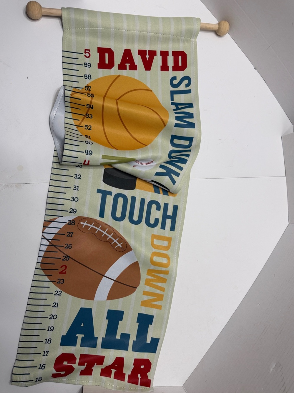 Personal Creations Kids Sports Growth Measuring Banner (David)